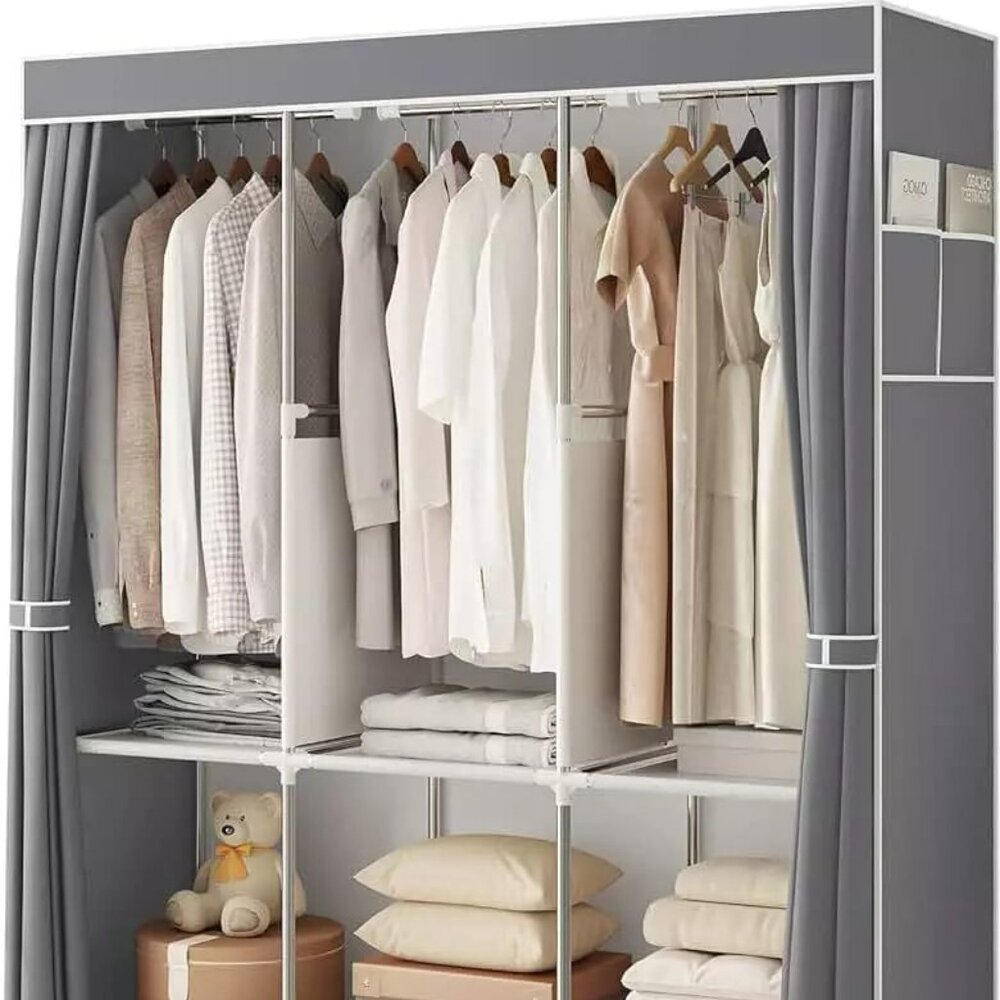 Wardrobe Portable Closet Clothes Rack Storage Organizer Heavy Duty w/Shelf 67in